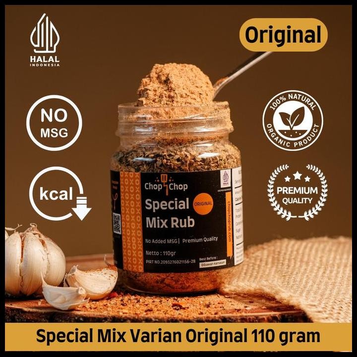 

Terlaris Chopchop Special Mix Rub Original Bumbu Marinasi Rendah Kalori 110Gr Good Quality