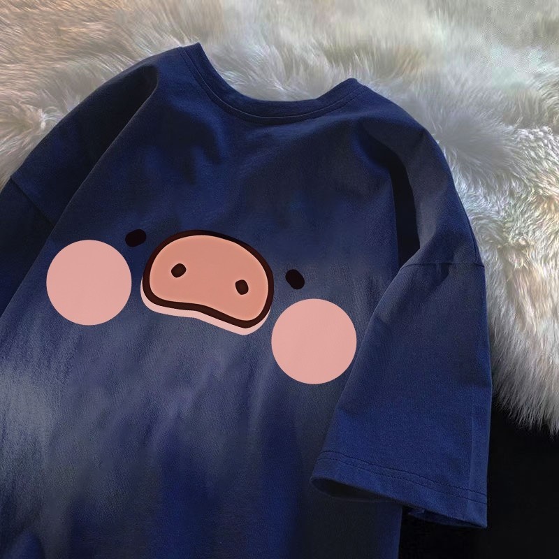 TenangMurah Biru laut T-shirt Lengan Pendek Baju Kaos Oversize Wanita Baju |kaus wanita korea Baju A