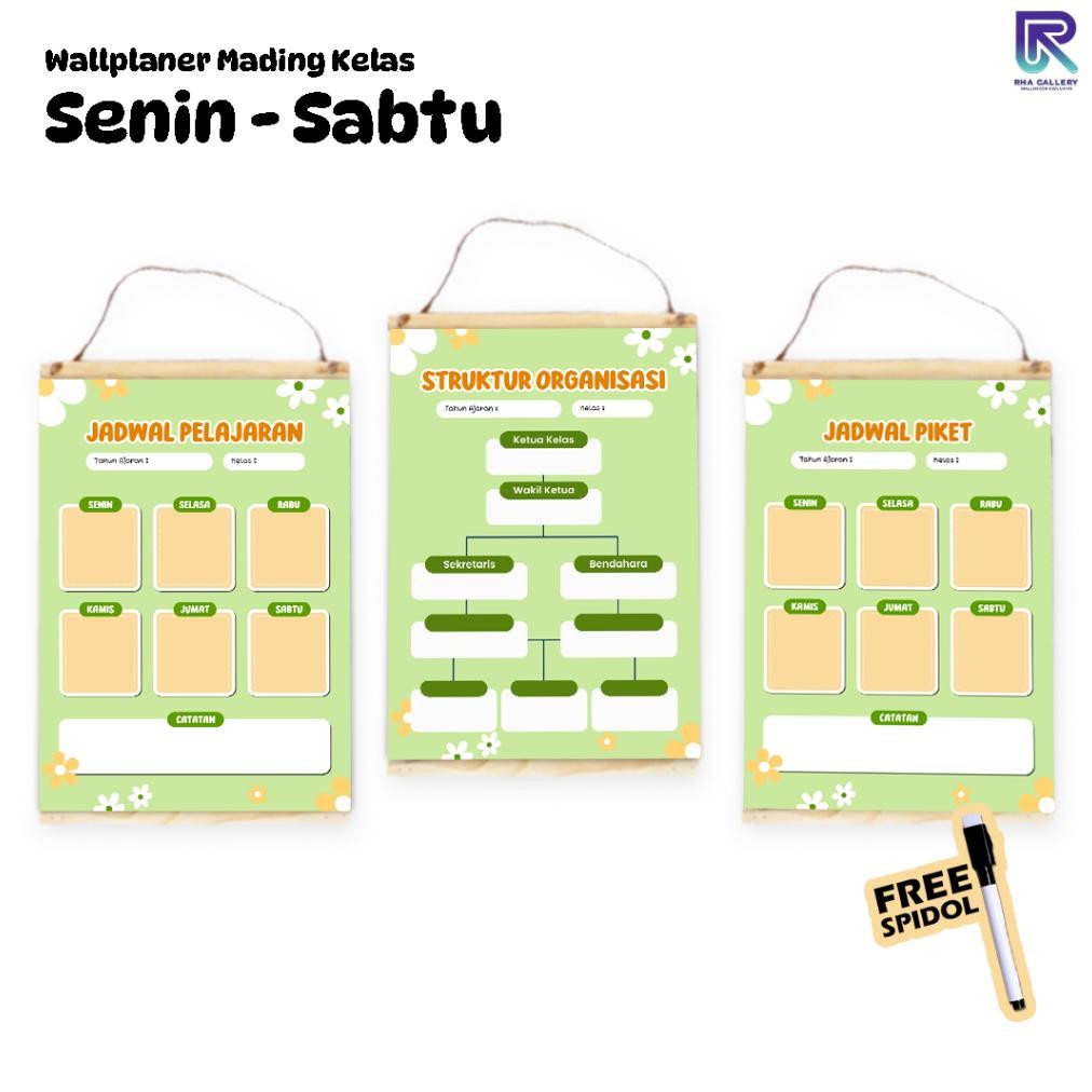 

LINDU RHA GALLERY Poster Sekolah Bundling Poster Struktur Kelas Jadwal Piket Jadwal Pelajaran Yellow Green