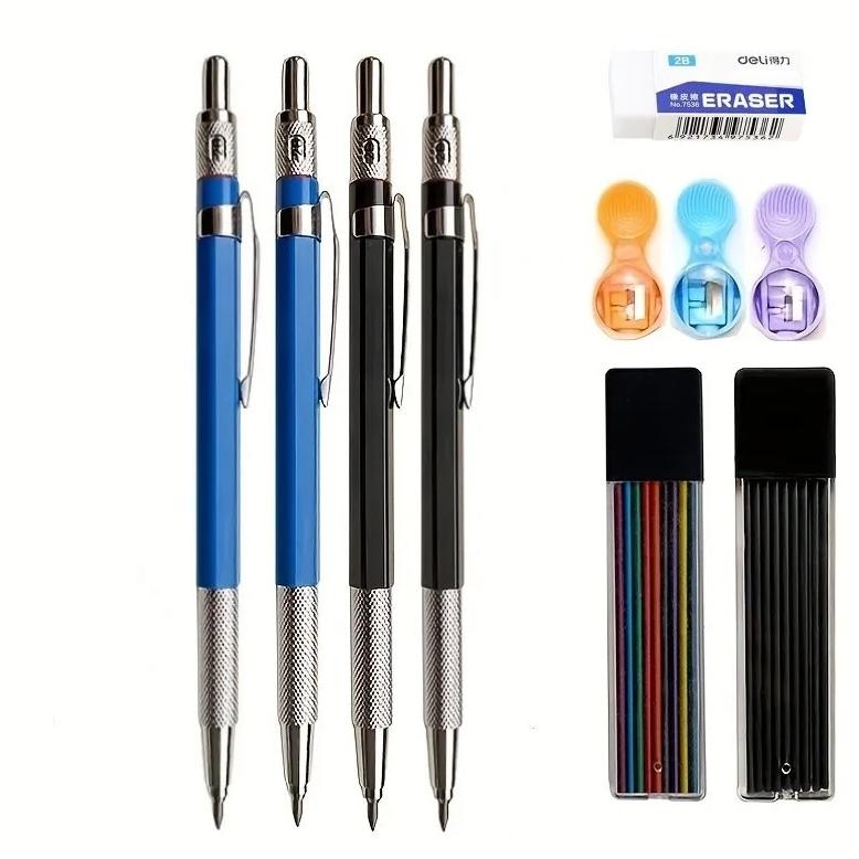 

2.0Mm Mechanical Pencil Set Black /Color Lead Refill 2B Automatic Pencil Art Sketch Painting Writing School Office Stationery