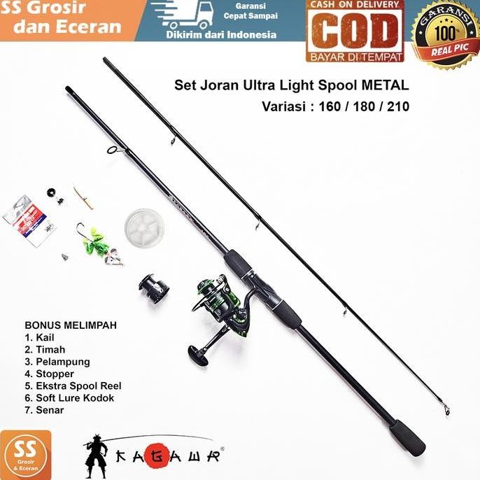 

Terlaris Kagawa Set Joran Ul Ultra Light Reel Spool Metal Bonus Melimpah