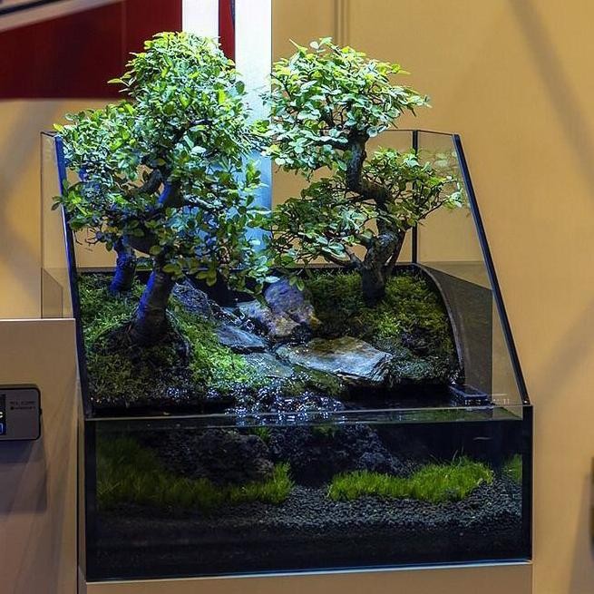 Paludarium Waterfall Mist Terrarium Tank Aquarium Kaca