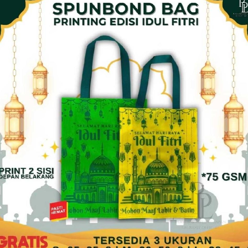 

Tas Spunbond Lebaran Tas Hampers Hari Raya Idul Fitri 30X40Cm Goodie Bag 1 Lusin Isi 12Pcs