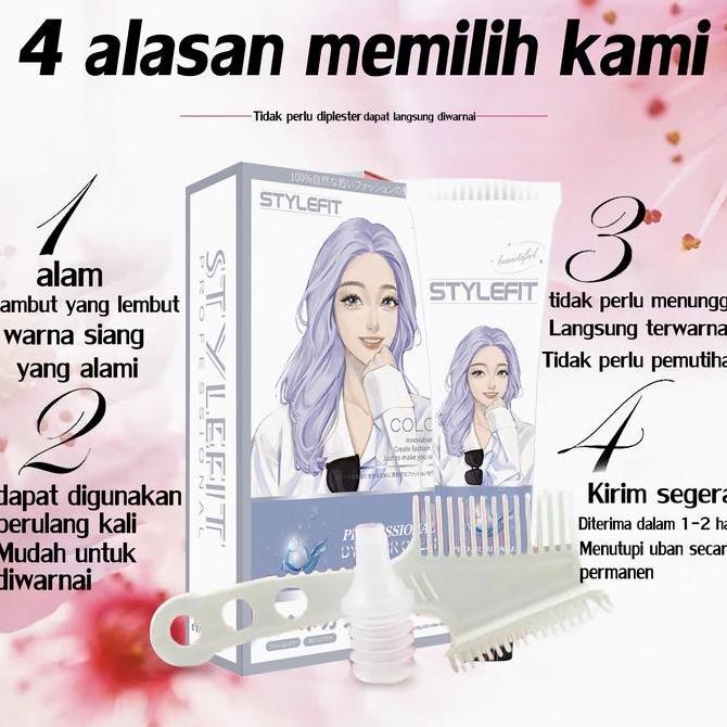 STYLE FIT Tidak perlu pemutihan hair colour pewarna rambut halal 230ml Pewarna Herbal Cat Rambut Ash