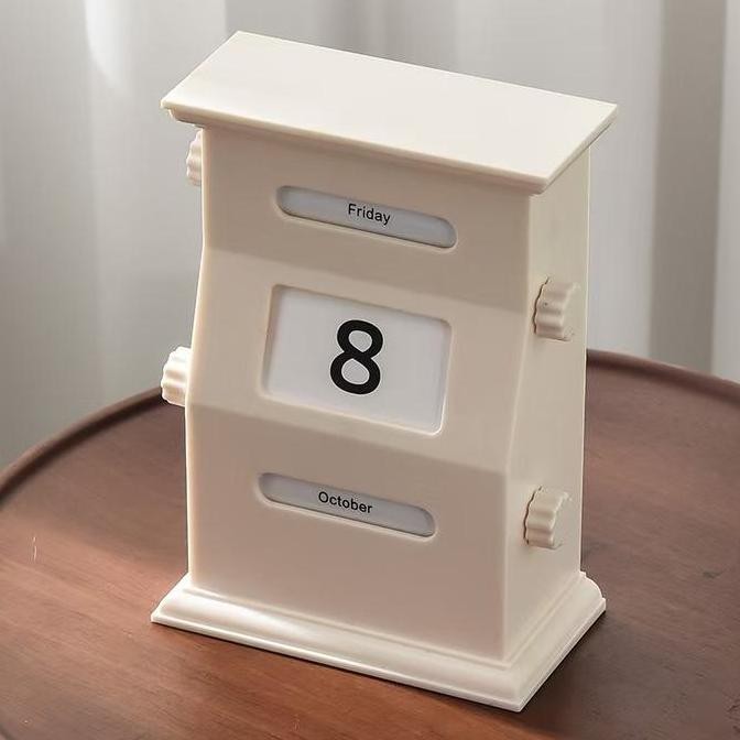 

Kalender Putar Retro Hiasan Meja Perpetual Calendar Permanen Calender Desktop Kalender LS