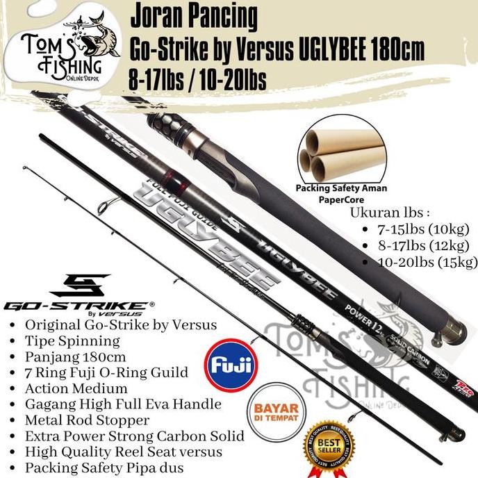 

Terlaris Joran Pancing Go-Strike By Versus Uglybee 180Cm Pro Series Fuji (10Kg - 15Kg) Carbon Solid - Toms Fishing