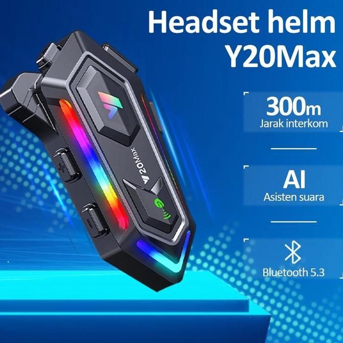 BONKYO Y20MAX WALKIE TALKIE HEADSET BLUETOOTH HELM SEPEDA MOTOR HT