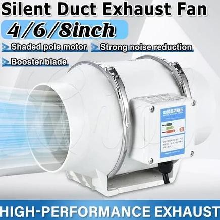 Kipas Penghisap Asap Dapur Ventilasi Udara Blower Exhaust Fan Inline Duct Fan