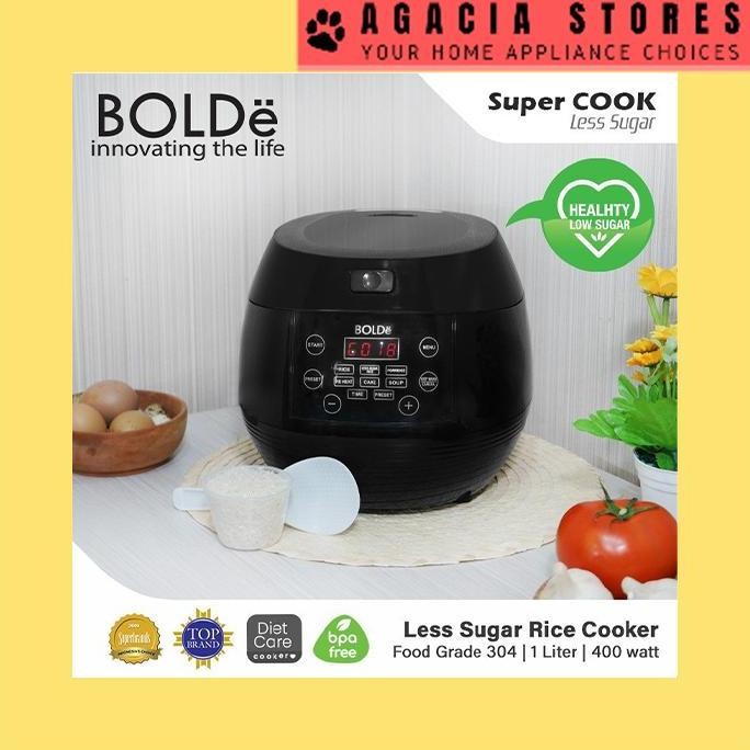 Tersedia Rice Cooker Bolde Super Cook Less Sugar 1 L Rice Cooker Low Carbo