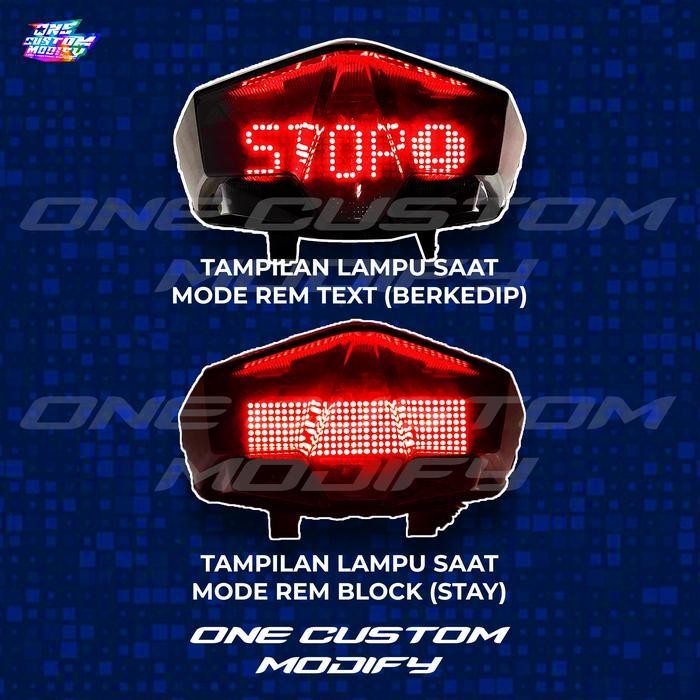 Stoplamp Running Text Animasi Vario 125-150 New Lampu Led Rem Belakang Modifikasi Variasi Motor Vari