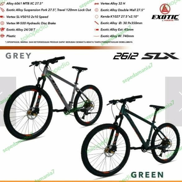 Sepeda Gunung 27,5" Exotic 2612 Slx By Pacific Rem Hydrolic Original Original Dan Terpercaya