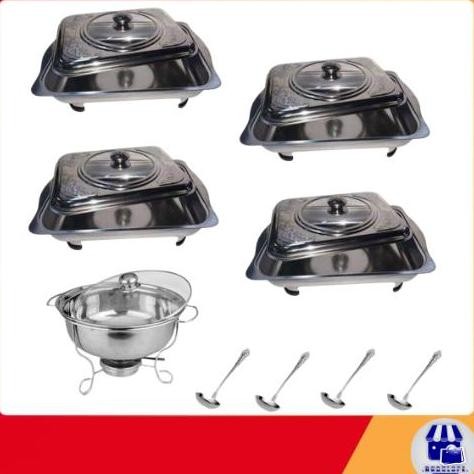 ,,,,,,,] panci prasmanan set stainless lengkap gratis serok