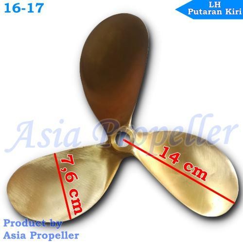 Propeller / Baling Baling Kapal Kuningan Jenis 16-17 Putaran Kiri Lh - Asia Propeller Original Dan T