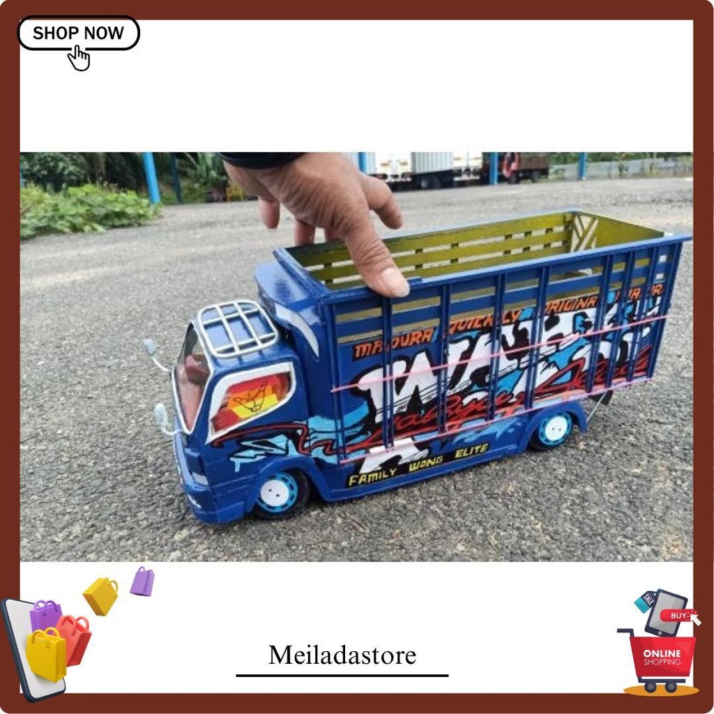 Miniatur Truk Oleng Kayu Asli Mobil Oleng Mainan Anak-Anak Mainan Edukasi Anak Gratis Ongkir