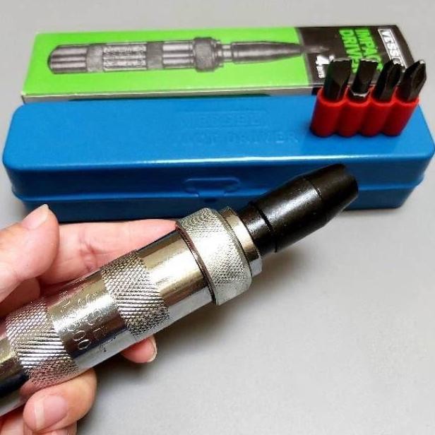 TERMURAH Obeng Getok Set 5Pcs Obeng Ketok Putar Plus Mata Obeng Lengkap Kemasan Box Berkualitas- FF0