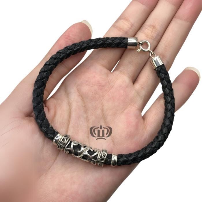 Gelang Kulit Dan Perak Bali Asli Motif Jangkar Original Dan Terpercaya