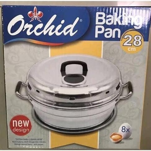 [DK] BAKING PAN ORCHID 28 cm / panggangan kue / pemanggang kue bolu / 8 Telur Alat Loyang Kitchenwar