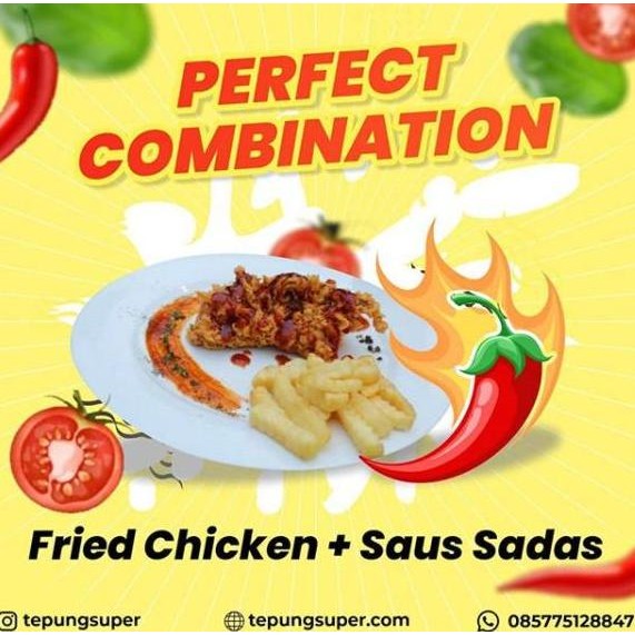 

Grosir Tepung Fried Chicken Marinasi/Crn 1802/Tepung Super/ Kemasan 1 Kg