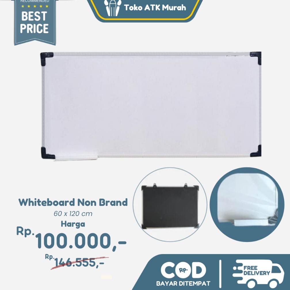 

Papan Tulis Whiteboard 60x120 Magnet Gantung