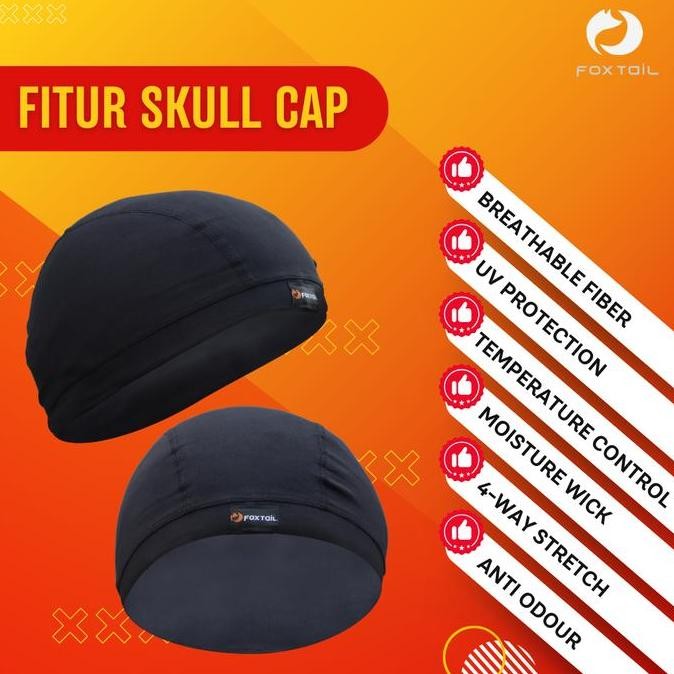 Miliki Foxtail Dri Fit Skull Cap Inner Alas Helm Motor Kupluk Penutup Kepala