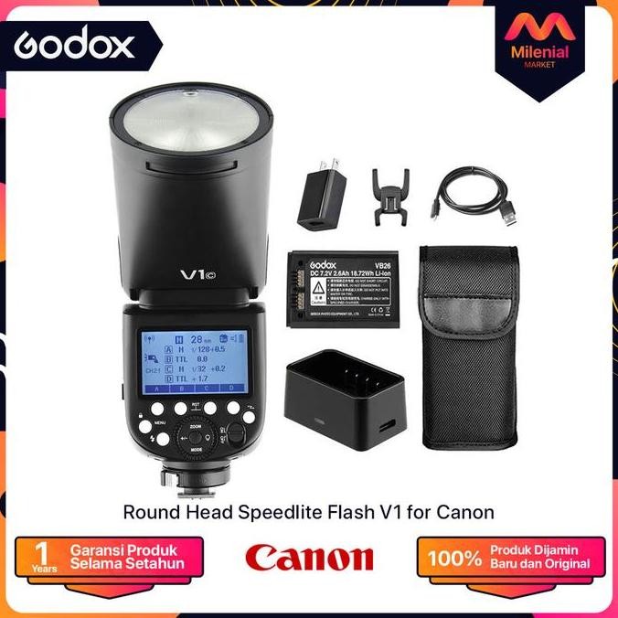 Paket Flash Godox V1 Canon + Trigger Godox X2T Canon