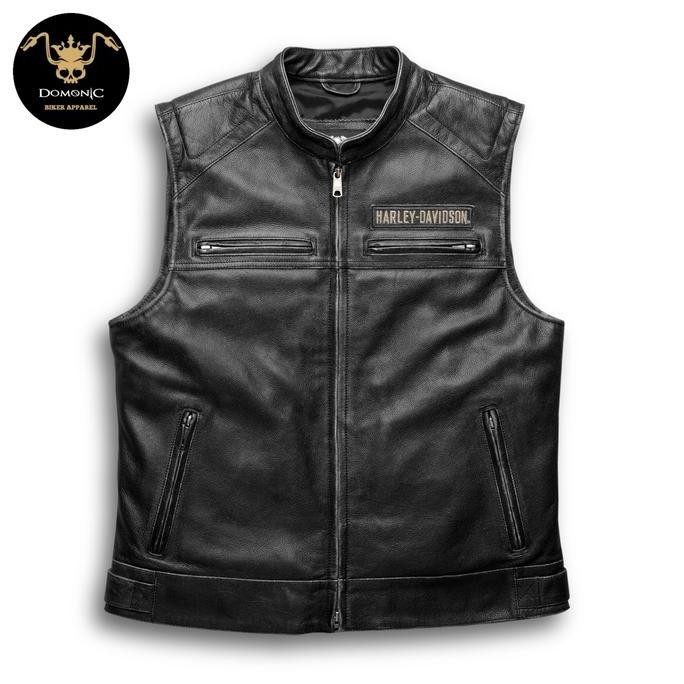 Miliki Vest Jaket Kulit Motor Harley Davidson Kualitas Original Kode Jvm30