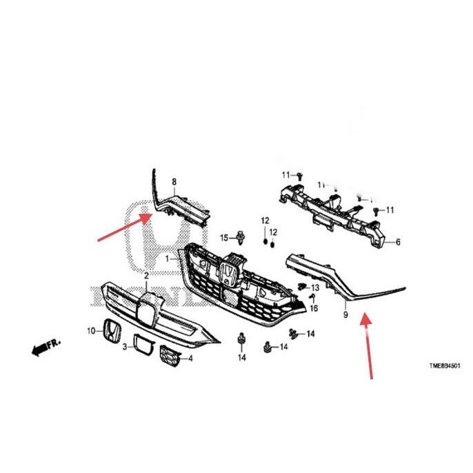 List Chrome Grill Garnish Crv Rw Turbo Gen5 Facelift 2021 - 2022