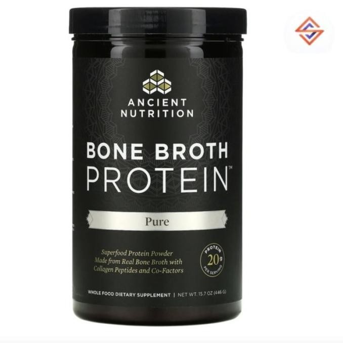

Dr. Axe Ancient Nutrition Bone Broth Protein Pure 15.7 Oz. 446 G Original Produk