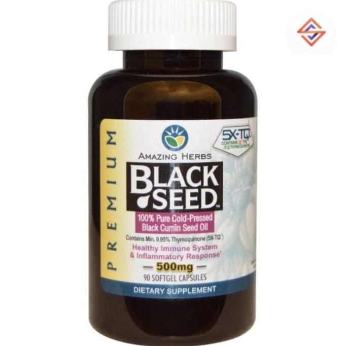 

Amazing Herbs Black Seed 500 Mg 90 Softgel Caps Ori Usa Original Produk