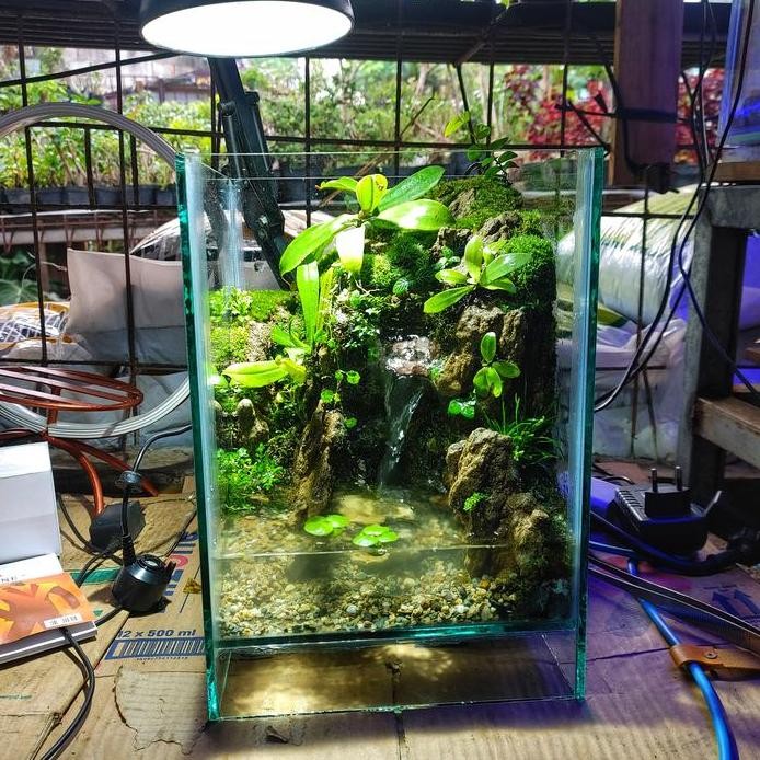 Terlaris 20X20X30Cm Fullset Paludarium Waterfall Aquarium Air Terjun