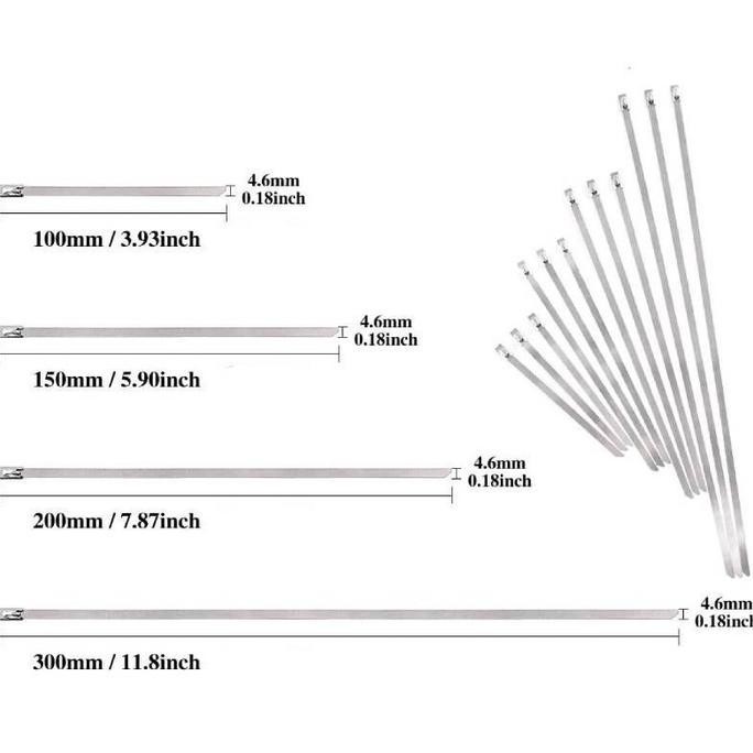 

ready Kabel Ties Stainless #304 isi 100bh 4.6x300 / Cable Tie Stainless Steel 304 Baja