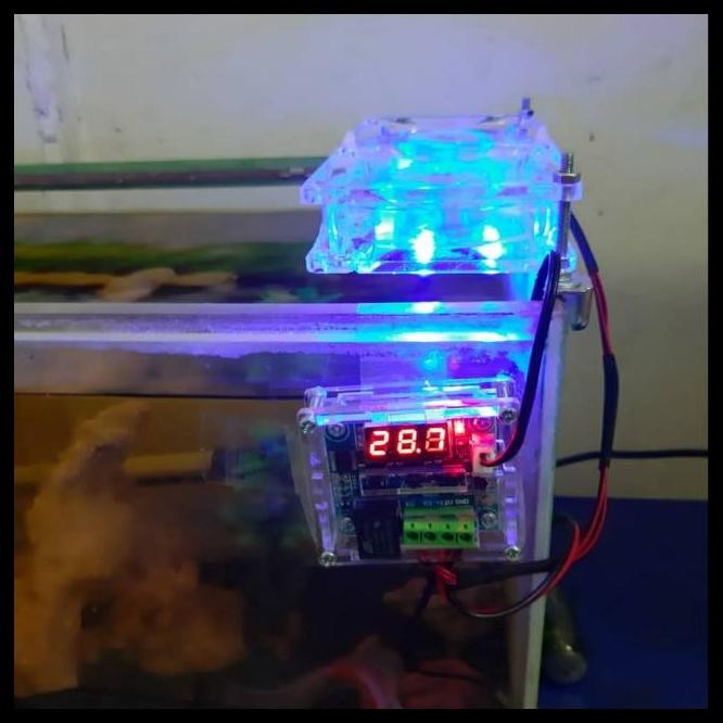 KIPAS FAN AQUARIUM AQUASCAPE LENGKAP TERMOCONTROL PENGATUR SUHU OTOMATIS