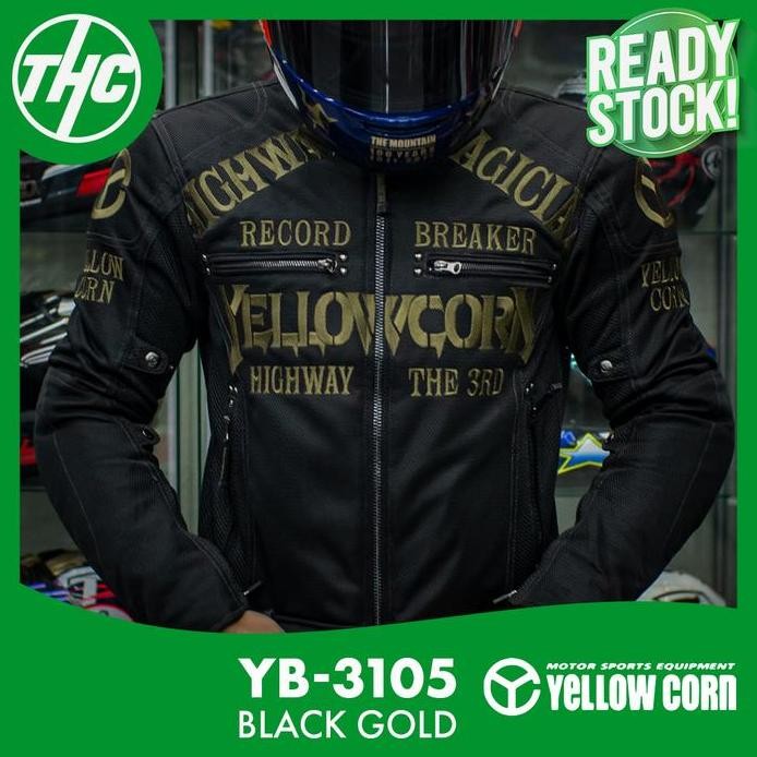 ready YELLOWCORN YB-3105 BLACK GOLD BK GO MESH RIDING JACKET YB 3105