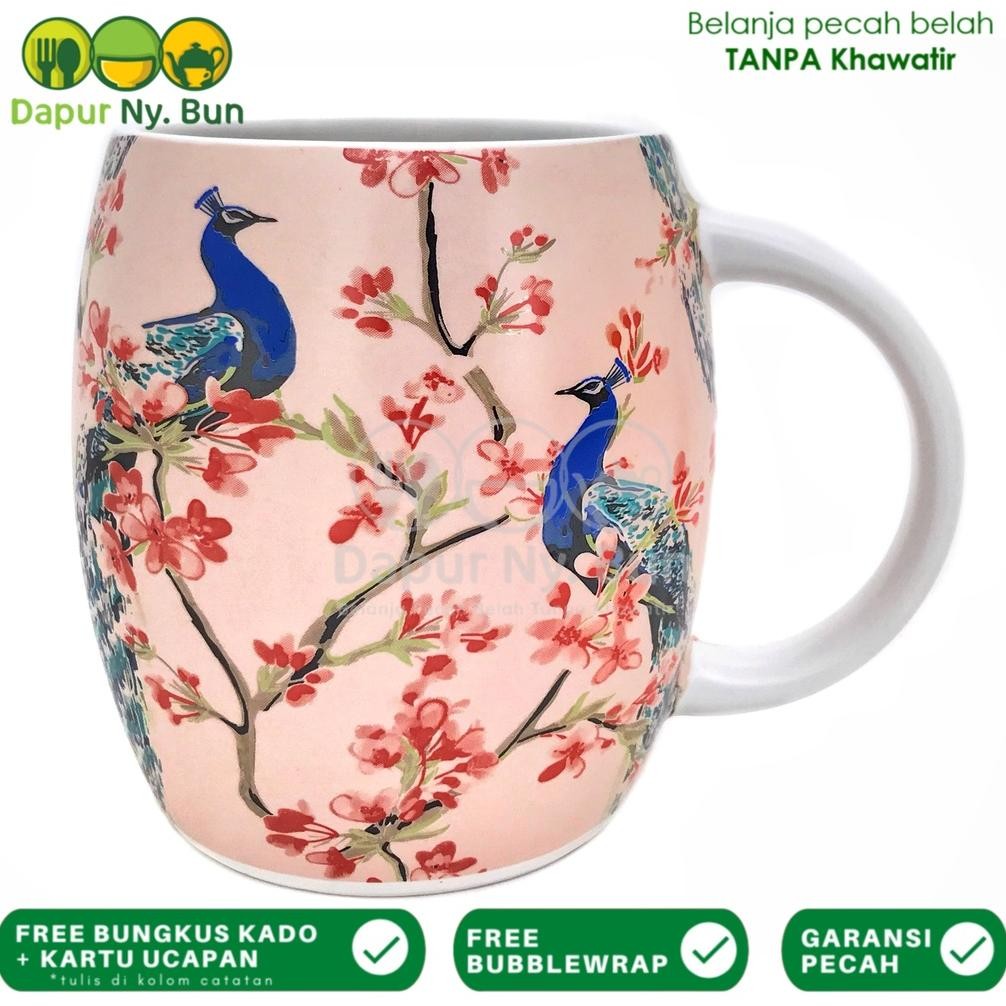 Terlaris Mug Jug Matte Motif Burung Merak 550ml / Gelas Gentong Imlek CNY Peacock Terbaru