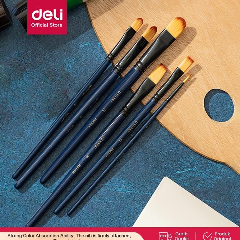 

LINDU Deli Set Kuas Akrilik / Acrylic Brush-set 6 PCS EC278