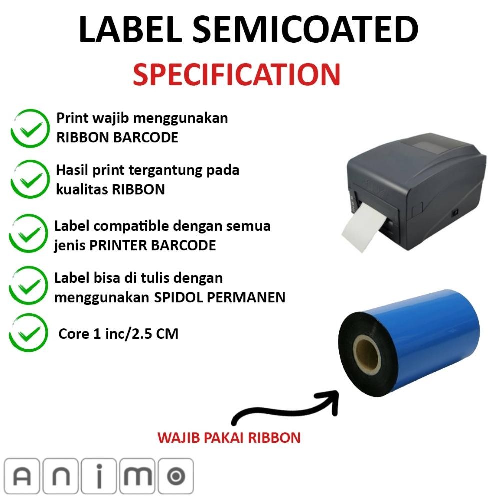 

KA LABEL SEMICOATED 100 x 150 - LABEL BARCODE Semicoated 100X150 MM - Stiker Barcode Industri Core Besar 10X15 cm ISI 1000 PCS