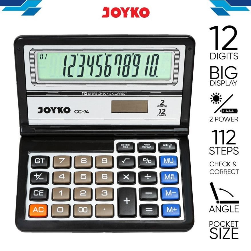 

Et-12 H-4 We69 Kalkulator Check & Correct Joyko Cc-74 - Calculator Lipat Saku Cc74 Big Lcd Murah Sale
