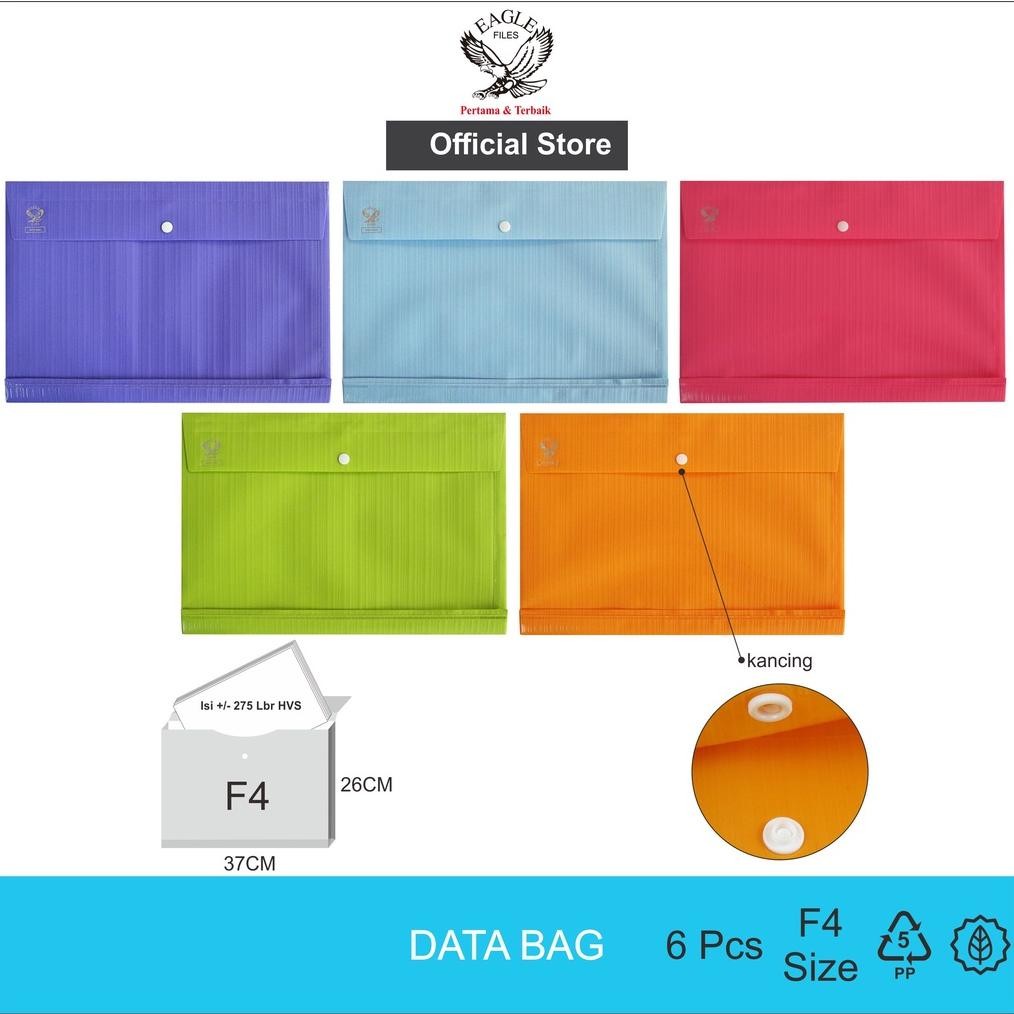 

LINDU EAGLE Map Plastik / Map Kancing / Map Kancing Plastik / Map Plastik Kancing Punggung Opaque Horizontal F4 (Folio) 6 PCS/Pack E 223 / Data Bag File Horizontal
