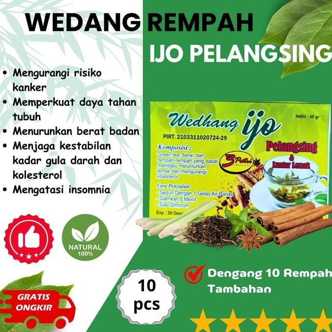

+++++] Wedang Ijo Pelangsing dan Luntur Lemak - Wedang Rempah Pembantu Diet - Isi 10 pcs - Bisa Request Dengan Gula Atau Tidak