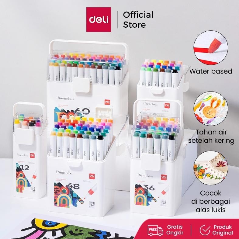 

Deli Spidol Akrilik / Acrylic Marker Water Based Warna Cerah HM118
