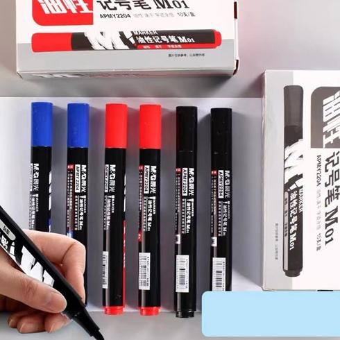 

M&G Single Tip Permanent Marker Waterproof 3 dan 5pcs Intense Color Dries Instanly Tahan lama