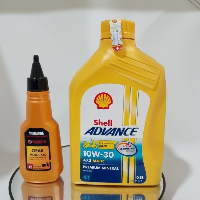 TERLARIS Oli Pelumas Mesin Shell ADVANCE MATIC AX5 0,8 dan Yamalube Gearbox Oli Motor Mio Mio J/M3 F