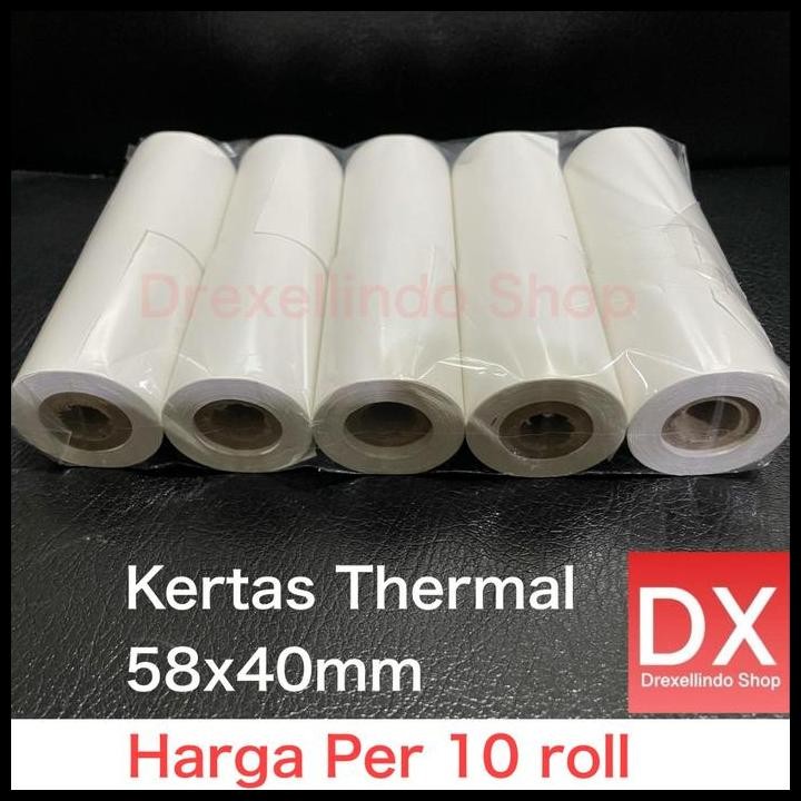 

Terlaris Kertas Thermal Struk Kasir 58X40Mm Per 10 Roll Good Quality