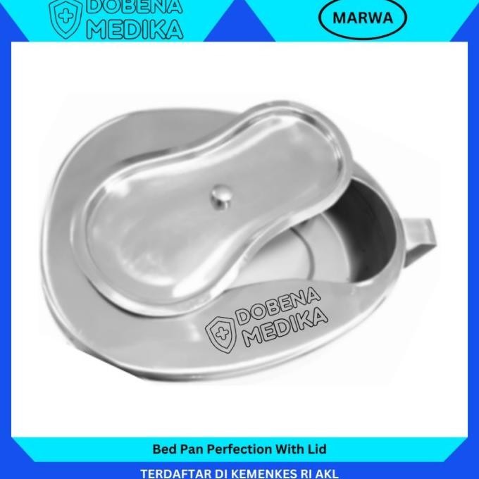 TERMURAH - Marwa Pispot Medis BAB Stainless Dengan Tutup Oval