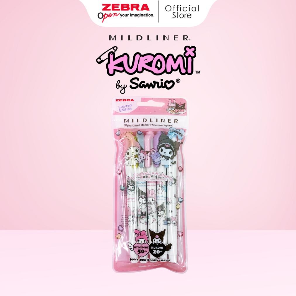 

Ze Mildliner Double Side Highlighter My Melody Kuromi Sanrio 50th Anniversary Series Limited Edition Water Based Marker Spidol Warna