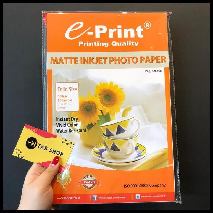 

Terlaris Eprint Matte Inkjet Photo Paper Folio Kertas Foto Good Quality