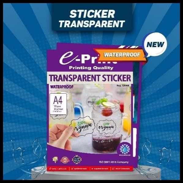 

Terlaris Kertas Foto E-Print Transparent Stiker A4 150Gr Good Quality