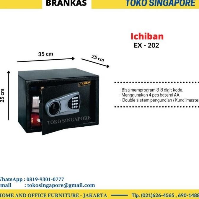 Diskon Hotel Safety Box Ichiban Ex202 : Brankas Besi Kecil Safety Box Digital ; Cocok Untuk Rumah, K