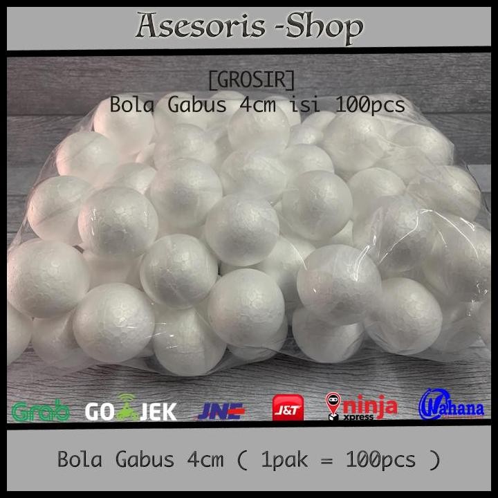 

Terlaris Bola Gabus Styrofoam Uk. 4Cm 1Pak Isi 100Pcs Good Quality