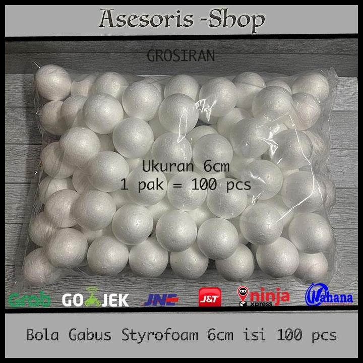 

Terlaris Bola Gabus Styrofoam Ukuran 6Cm Isi 100Pcs Good Quality